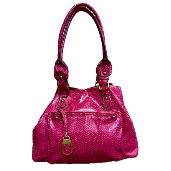ππ ROSETTI Magentaβ Faux Snakeskin Slouchy Tote | Vintage Y2K Shoulder Bag - Picture 1 of 7